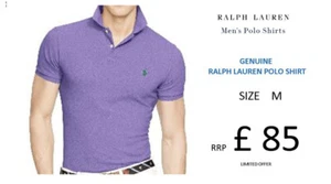Men Polo Ralph Lauren Polo T-Shirt Orignal - Picture 1 of 4