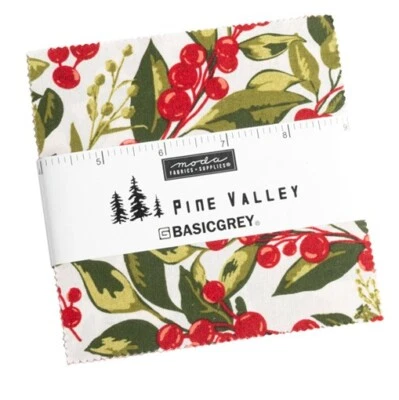 Charm Pack "Pine Valley" Weihnachten Patchwork Stoff Moda, 42 Scraps à 12,7cm - Bild 1 von 3