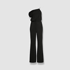 $332 Misha Women's Black Emer Asymmetrical Off-The-Shoulder Jumpsuit Size 8