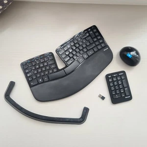 Microsoft L5V-00006 Sculpt Ergonomic Desktop Keyboard Mouse & Numeric PadSet BLK - Photo 1/15