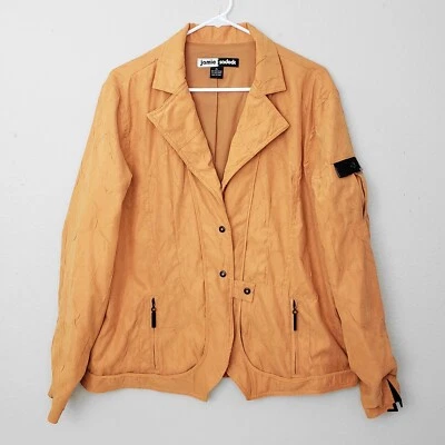 Женская текстурированная куртка Jamie Sadock размер XL с карманами на молнии и застежкой легкая для гольфа - Изображение 1 из 4