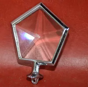 Nuevo de Lote Antiguo Chrysler Pentastar Cristal Transparente Cristal Capucha Adorno Le Baron New Yorker Años 80 - Imagen 1 de 8