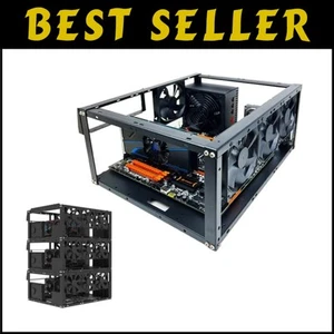 Durable Metal Stackable PC Frame for Ultimate Cooling - Fits ATX E-ATX Boards - Afbeelding 1 van 11