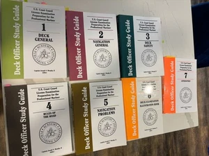 Deck Officer Study Guide Set Coast Guard License Exam Prep Mariner 1,2,3,4,5,6,7 - Picture 1 of 8
