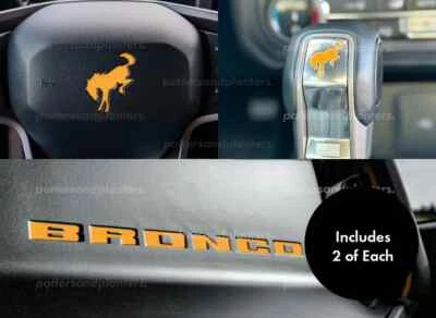 Juego de calcomanías con incrustación de salpicadero, dirección, palanca de cambios para Ford Bronco 21 22 23 2024 2025 Foto 1 de 4