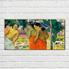Glass Print 100x50 Three Tahitian Women Paul Gauguin Image Wall Art Home Decor 
