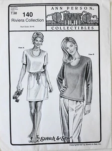 Stretch & Sew 140 Ann Person Misses Riviera Dress Tops Sewing Pattern Bust 30-46 - Picture 1 of 1
