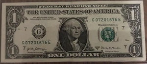 ANNIVERSARY/BIRTHDAY NOTE - JULY 20, 1676 - SERIAL#G 07201676 - SERIES 2017A - Picture 1 of 1