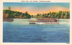 Postcard River Boat Lost Channel Thousand Islands New York - Imagen 1 de 2