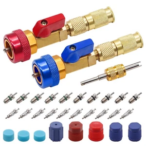 R134A Valve Core Quick Remover Installer Tools Set with Valve Core and Cap Z7E2 - Picture 1 of 12
