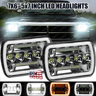 Faros LED H4 Hi-Lo de 2 piezas 5x7" 7x6 pulgadas para camioneta Toyota Tacoma 4Runner Foto 1 de 4