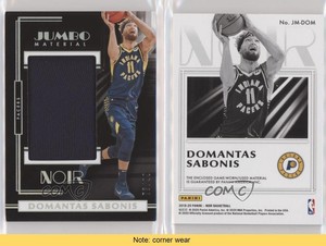 2019-20 Panini Noir Jumbo Material /99 Domantas Sabonis #JM-DOM