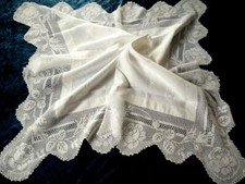 Antique MARY CARD Tablecloth ROSE BUD LACE Design Chart #53 Filet Hand Crochet