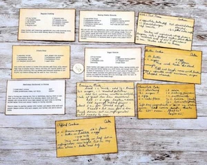 Recipe Cards-Vintage Style-10 pc-Junk Journal-Thick Cardstock-Ephemera-Cooking - Picture 1 of 1