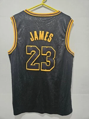 CAMISETA DE BALONCESTO PERSONALIZADA LEBRON JAMES #23 LOS ANGELES NEGRA PIEL DE SERPIENTE TALLA GRANDE Foto 1 de 4
