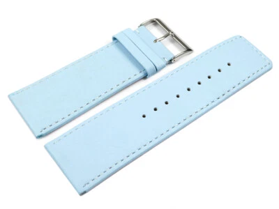 Bracelet de montre cuir de veau lisse Bleu glacé 30mm - Photo 1/2