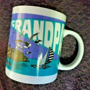 Coffee Mug GRANDPA Lighthouse Ocean Picture Scene New - Picture 1 of 1