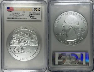2014-P PCGS SP70 Great Sand Dunes Colorado NP 5 oz Silver Mercanti ~First Strike - Picture 1 of 5