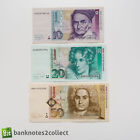 GERMANY: Set of 3 German Mark Banknotes.