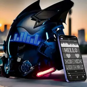 Programmierbare Cyberpunk Futuristische Sci-Fi Punk Krieger Anpassbare LED Maske - Bild 1 von 7