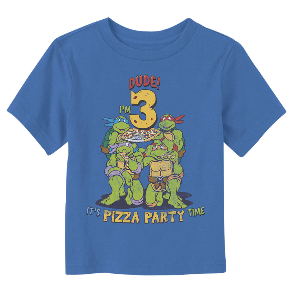Toddler's Teenage Mutant Ninja Turtles Dude I'm 3 It's Pizza Party Time T-Shirt