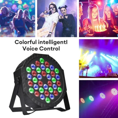 36 LED RGB Stage Lighting PAR Light Beam DMX Remote Party Disco DJ Lights - Image 1 of 4