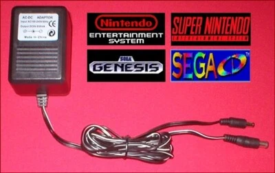 AC Adapter Power Supply for the NES Super Nintendo SNES Sega Genesis Sega CD NEW - Image 1 of 3