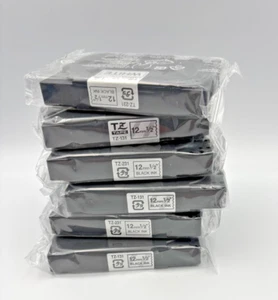 6PK Brother OEM P-Touch TZ-231 & TZ-131 12mm White Laminated Label Tape 1/2" - Picture 1 of 4