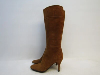 Sergio Rossi Womens Sz 36 EUR Brown Suede Zip 14.5" Shaft Fashion Boots - Image 1 of 4