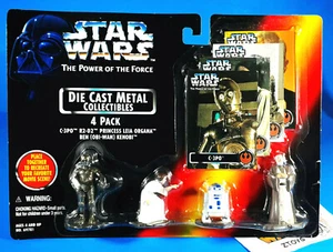 Star Warsđź’ĄPOWER OF THE FORCE 4 PACKđź’Ą3" DIE CAST METAL FIGURESâś…Leiaâś…Kenobiâś…R2D2 - Picture 1 of 6