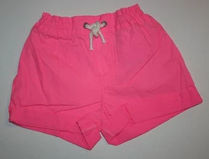 New Carter's Girls 6 year Bright Neon Pink Shorts Rolled Cuffs Elastic Waist - Picture 1 of 1