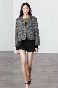 ZARA LIMITED EDITION Beaded Sequin Jacket Size M 0431/003 Bloggers Fave - Picture 1 of 6