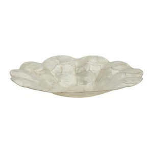 Scallop Shaped Capiz Shell Bowl 14.2x12.2x2" Ivory - Bild 1 von 2