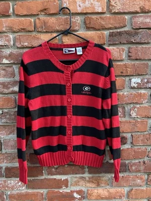 Cárdigan Campus Specialities Niñas UGA Bulldogs Algodón Rayas Botones L Foto 1 de 4