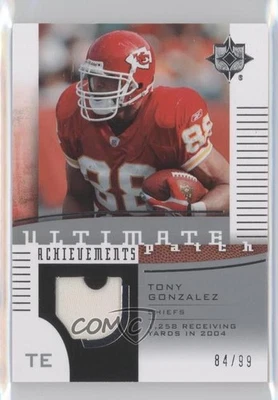 2007 Ultimate Collection Achievements /99 Tony Gonzalez #UAP-TG Patch HOF - Image 1 of 2