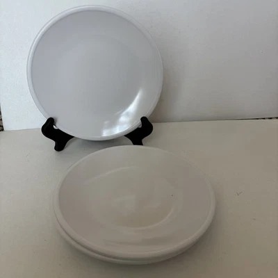 Crate And Barrel  White Melamine 8 1/2 Inch Salad Plates SET of 4 - Image 1 of 4