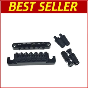 Premium Precision Black Roller Saddle Bridge & Tailpiece for Les Paul/SG Guitars - Picture 1 of 8