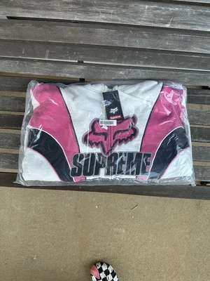 Supreme Fox Racing Zip Up Hooded Sweatshirt - White - XL - FAST SHIP - Image 1 of 4