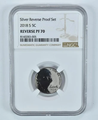 2018-S Jefferson Nickel Silver Reverse Proof Set Reverse PF70 NGC Brown *3928 - Image 1 of 4