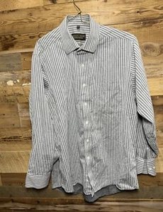 Donald Trump Signature Collection Vintage Gray Stripe  Shirt  Office Casual - Picture 1 of 4