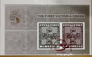 2015 Sydney Show First Victoria Cross imperforate minisheet RED Poppy postmark - Picture 1 of 3