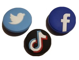 Social Media! 3PC Shoe Charm Set! NEW! For Shoes, Bracelets, Crafts - Picture 1 of 2
