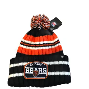 Nuevo Con Etiquetas Chicago Bears '47 Marca Hone Parche Pom Tejido Gorro Sombrero - Imagen 1 de 2