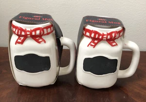 Boston Warehouse Digital Mason Jar Mug Set Of 2 Chalk  Mini Chalk Board NWT - Picture 1 of 8