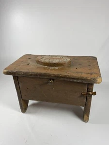 Primitive Vintage Wooden Shoe Shine Box Stand - Door - Picture 1 of 12