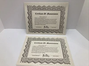 The Armory Certificate of Manumission Armory Edition 1988 8306 (10 copias) - Imagen 1 de 3