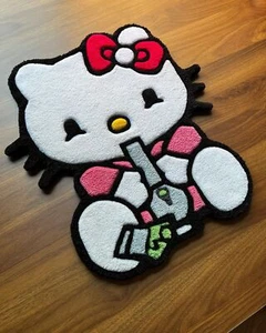 Hello kitty Rug Hand-Tufted 100% Wool Handmade Area Rug Carpet for Home, Bedroom - Picture 1 of 5