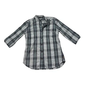 Camisa a Cuadros Carhartt Mujer Gris Medio Manga 3/4 Cuello Mandarín 104231 J3 - Imagen 1 de 5