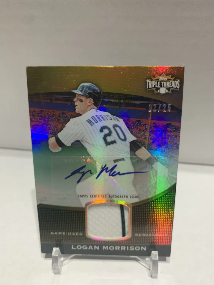 2011 Topps Triple Threads Unity Relic Gold /25 Logan Morrison #TTUAR-45 Auto - Image 1 of 2