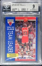 BGS 9 w/9.5 MICHAEL JORDAN 1991-92 Fleer 3D Acrylic Wrapper Redemption #375 MINT